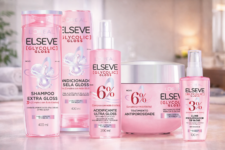 Kit Tratamento Capilar L’Oréal Paris Elseve Glycolic Gloss, Combate Porosidade, 5 Produtos para Brilho e Alinhamento